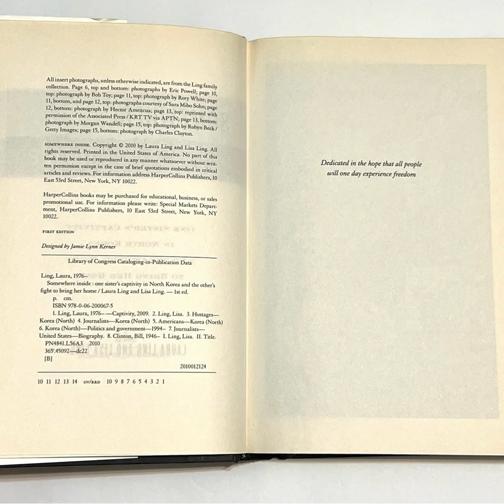 Somewhere Inside Captivity in North Korea Hardcover Book by Laura and Lisa Ling